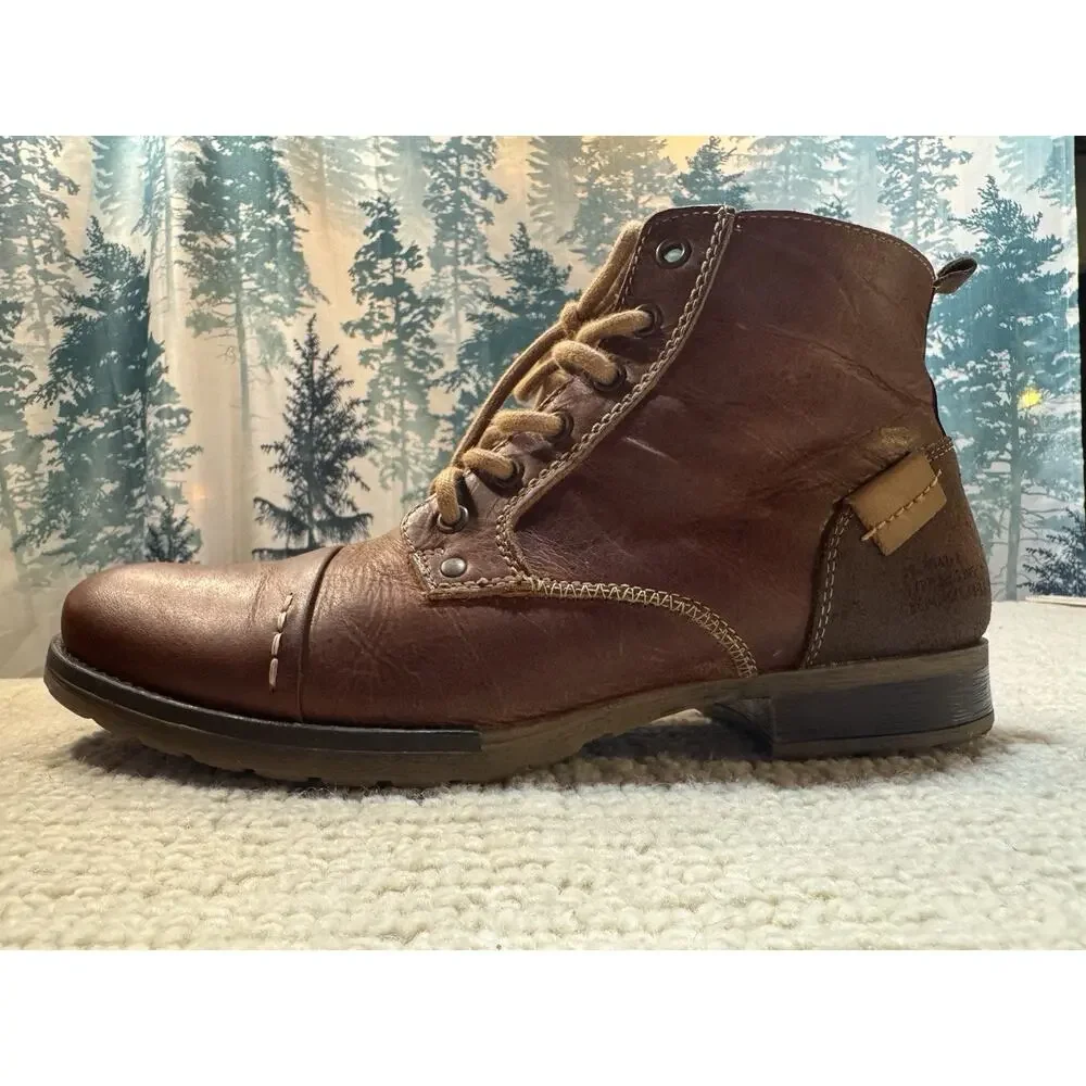 Bullboxer Delden Leather Boots Men's 10 EU43 Brown Workboot Portugal SEE NOTE